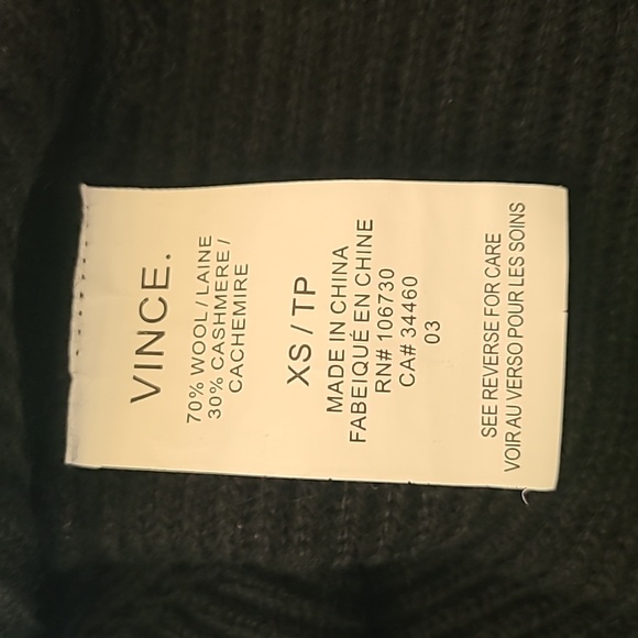 Vince Ribbed Wool and Cashmere Sleeveless Tunic Sweater Vest Mock Neck Size XS - Picture 11 of 11